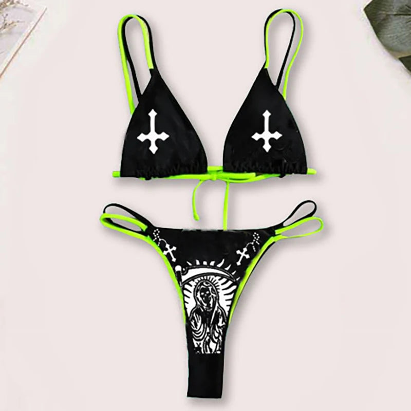 Neon Saint Bikini 🖤💚